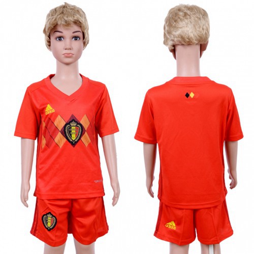 Belgium Blank Red Home Kid Soccer Country Jersey - Click Image to Close
